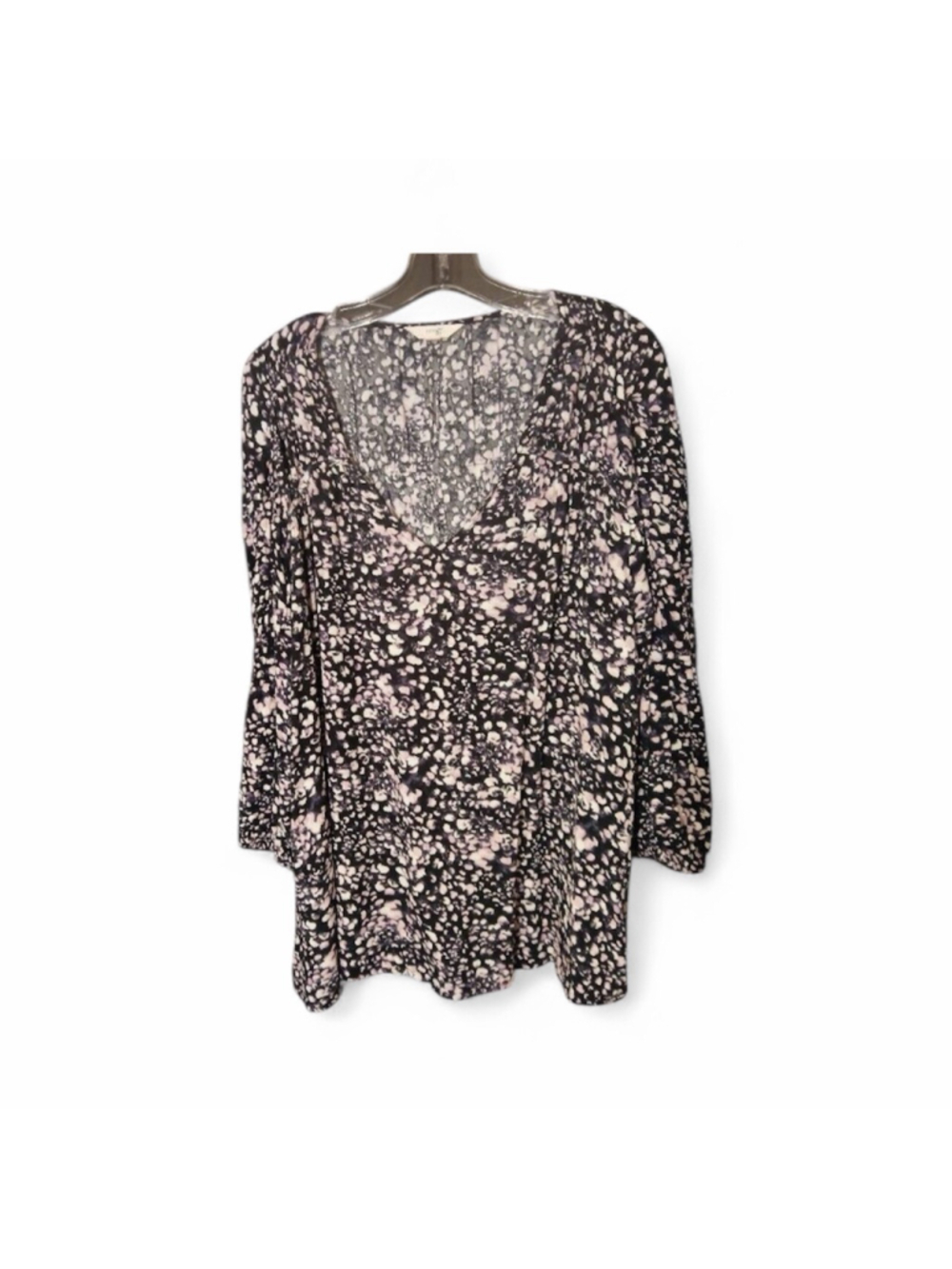 Women's Terra & Sky Floral V-Neck Blouse Size: 0X (14W) - INV41 A1
